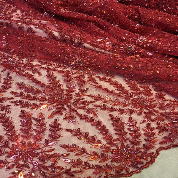 Lotex Tecidos - Tule Bordado Vermelho | 0348