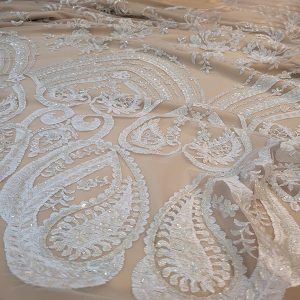 Renda Bordada Com Pedras Branco | 0509