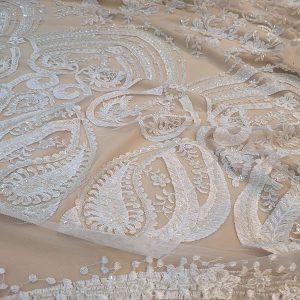 Renda Bordada Com Pedras Branco | 0509