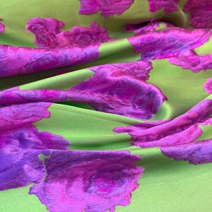 Jacquard Seda Italiano Alta Costura Verde / Fucsia | 5794