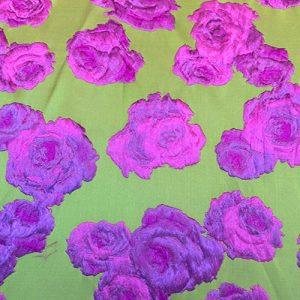 Jacquard Seda Italiano Alta Costura Verde / Fucsia | 5794
