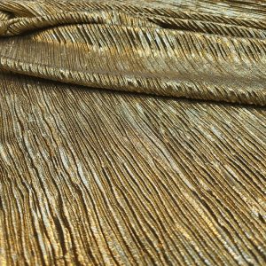 Lurex Plissado Italiano Ouro/Preto | 6600