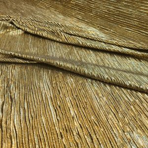 Lurex Plissado Italiano Ouro/Preto | 6600