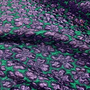 Jacquard Italiano Verde Folha/Roxo | 4504