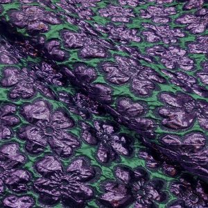 Jacquard Italiano Verde Folha/Roxo | 4504