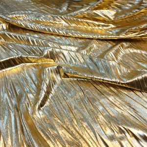 Malha Lurex Plissada Italiana Ouro/Preto | 6700