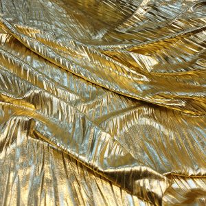 Malha Lurex Plissada Italiana Ouro/Preto | 6700