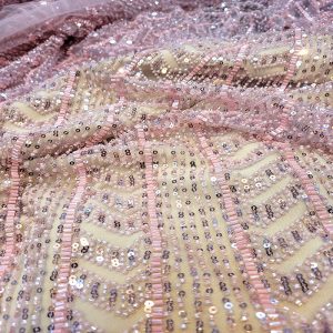 Tule Bordado Pedrarias Rose | 5681