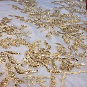 Tule Bordado Pedrarias Ouro | 3079