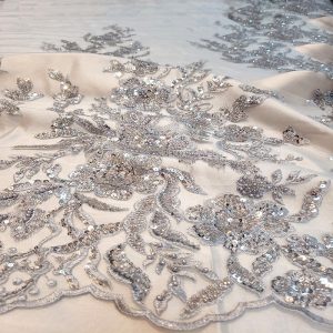 Tule Bordado Pedrarias Prata | 3079