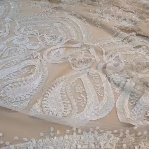 Renda Bordada Com Pedras Branco | 0509