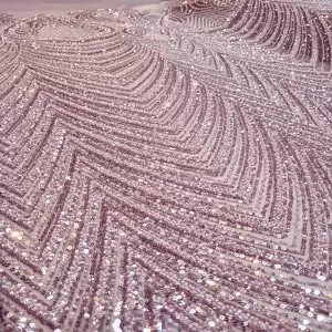 Tule Bordado Pedrarias Rosê | 2995